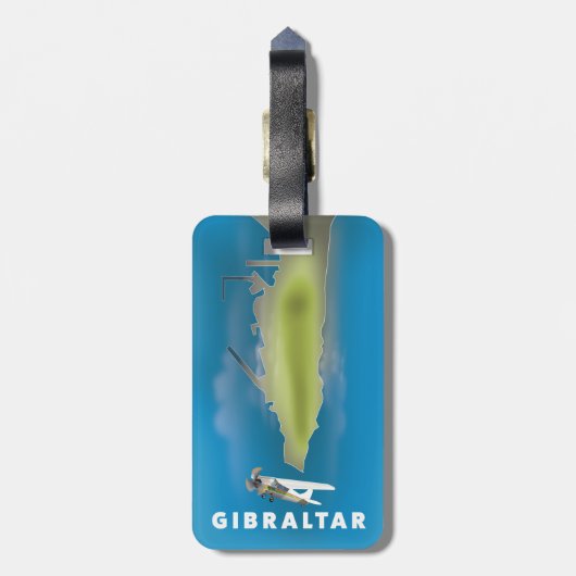 Gibraltar-kaart Bagagelabel (Achterkant verticaal)