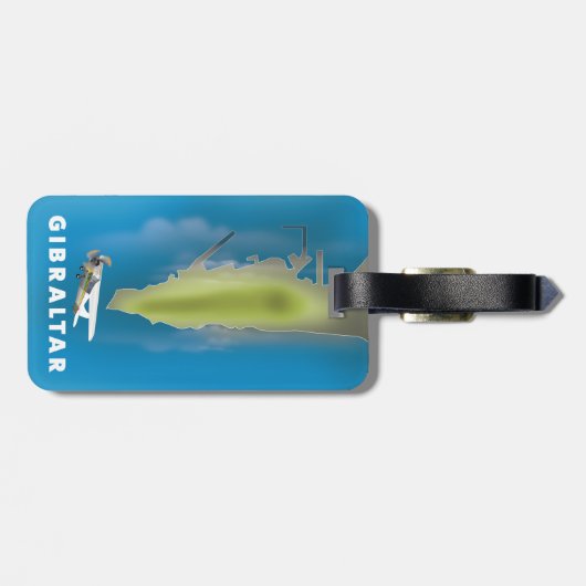 Gibraltar-kaart Bagagelabel (Achterkant horizontaal)
