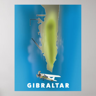 Gibraltar-kaart Poster