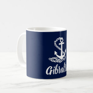 Gibraltar - Maritieme stijl blauw en witte Mok
