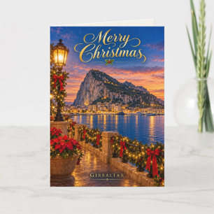 Gibraltar Prettig Kerstfeest Feestdagen Kaart