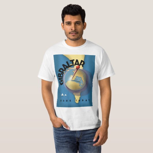 Gibraltar-reisposter T-shirt (Voorkant volledig)