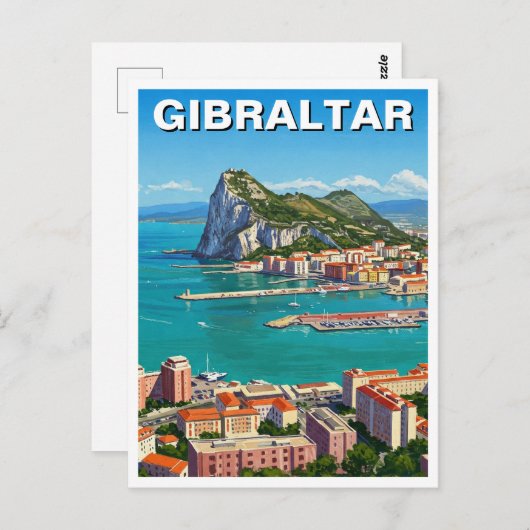 Gibraltar Reizen Briefkaart (Voorkant / Achterkant)