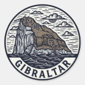 Gibraltar Reizen Ronde Sticker (Voorkant)