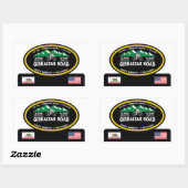 GIBRALTAR ROAD - SANTA BARBARA, CA - "OVALE TROFEE RECHTHOEKIGE STICKER (Vel)