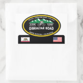 GIBRALTAR ROAD - SANTA BARBARA, CA - "OVALE TROFEE RECHTHOEKIGE STICKER (Tas)