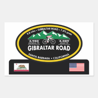 GIBRALTAR ROAD - SANTA BARBARA, CA - "OVALE TROFEE RECHTHOEKIGE STICKER