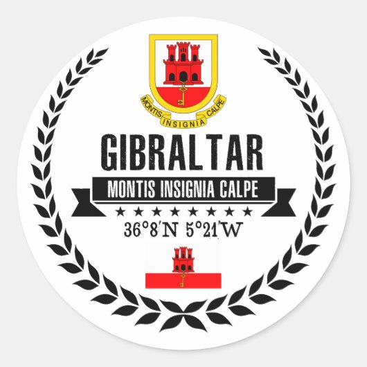 Gibraltar Ronde Sticker (Voorkant)