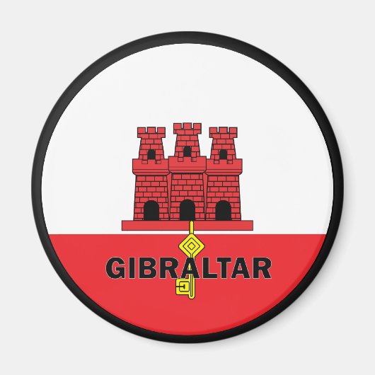 Gibraltar Roundel kwaliteitsvlag Magneet (Voorkant)