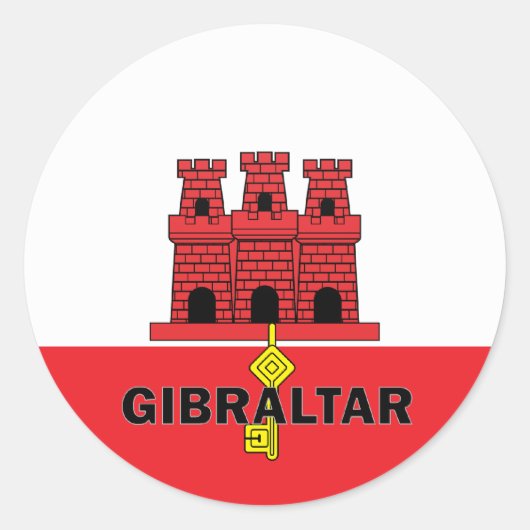 Gibraltar Roundel kwaliteitsvlag Ronde Sticker (Voorkant)