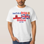 Gibraltar trots om Brits Gibraltar T-Shirt te zijn (Voorkant)