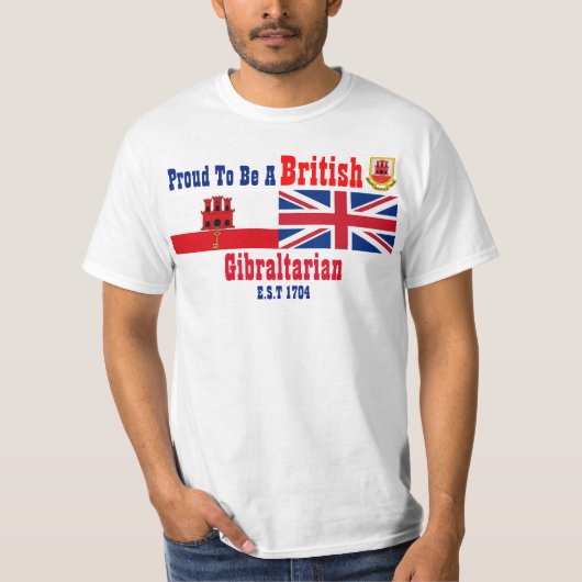 Gibraltar trots om Brits Gibraltar T-Shirt te zijn (Voorkant)