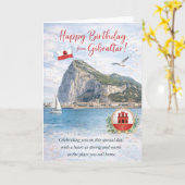 Gibraltar Verjaardagskaart Kaart (Gele Bloem)