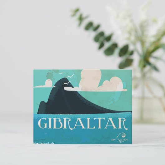 Gibraltar vintage-poster briefkaart (Staand voorkant)