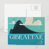 Gibraltar vintage-poster briefkaart (Voorkant / Achterkant)