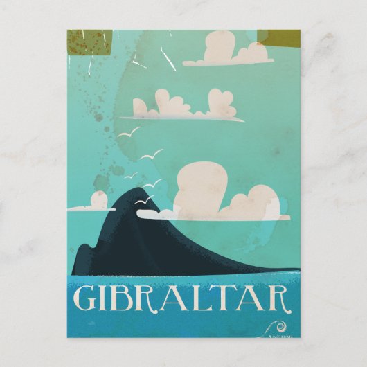 Gibraltar vintage-poster briefkaart (Voorkant)