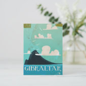 Gibraltar vintage reisposter briefkaart (Staand voorkant)
