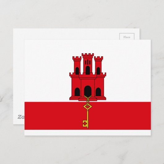 Gibraltar-vlag Briefkaart (Voorkant / Achterkant)