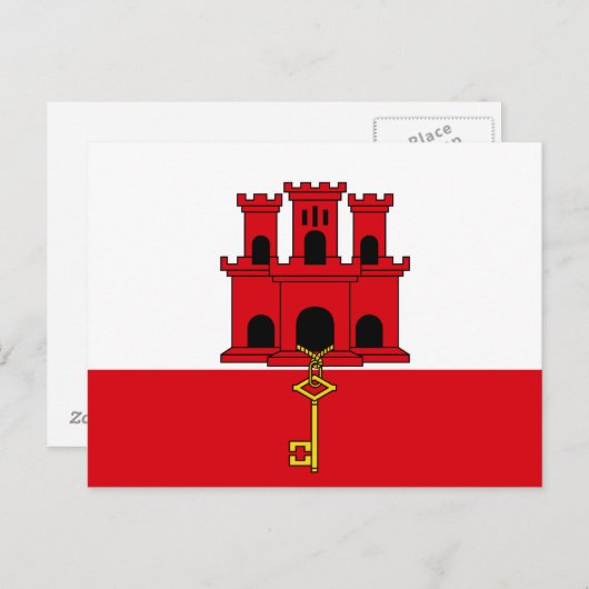 Gibraltar-vlag Briefkaart (Voorkant / Achterkant)