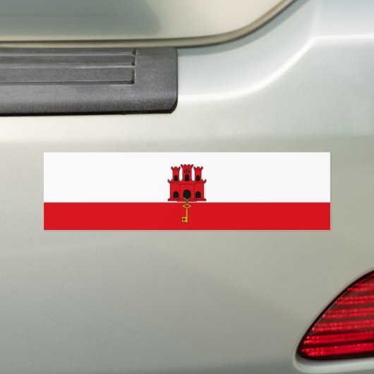 Gibraltar-vlag Bumpersticker (Op auto)