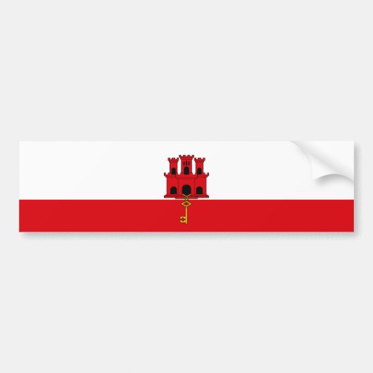 Gibraltar-vlag Bumpersticker (Voorkant)