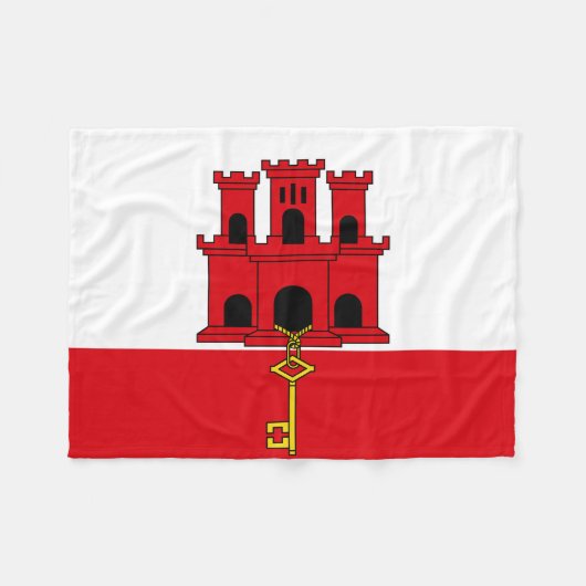Gibraltar-vlag Fleece Deken (Voorkant (Horizontaal))