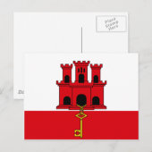 Gibraltar vlag GI Briefkaart (Voorkant / Achterkant)
