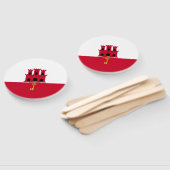 Gibraltar vlag handwaaier (Niet-gemonteerd)