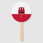 Gibraltar vlag handwaaier (Voorkant)