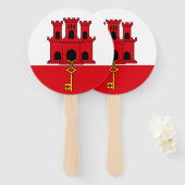 Gibraltar-vlag Handwaaier (Voorkant en achterkant)