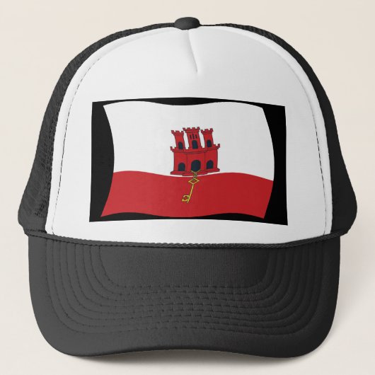 Gibraltar Vlag Hoed Trucker Pet (Voorkant)