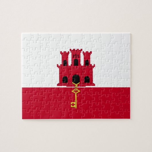 Gibraltar vlag legpuzzel (Horizontaal)