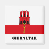 Gibraltar Vlag met tekst Gibraltar Magneet (Voorkant)