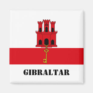 Gibraltar Vlag met tekst Gibraltar Magneet