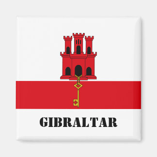 Gibraltar Vlag met tekst Gibraltar Magneet