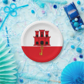 Gibraltar-vlag Papieren Bordje (Feest)