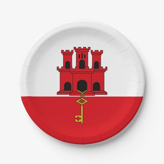 Gibraltar-vlag Papieren Bordje (Voorkant)