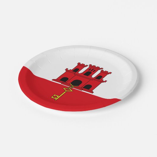 Gibraltar-vlag Papieren Bordje (Gekanteld)