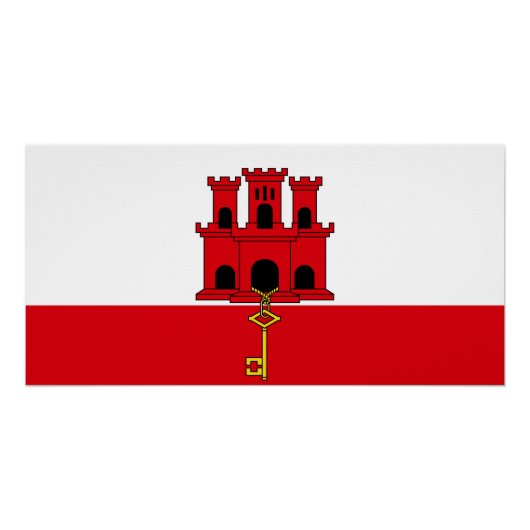 Gibraltar-vlag Perfect Poster (Voorkant)