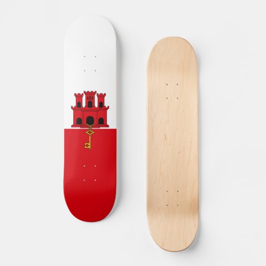 Gibraltar-vlag Persoonlijk Skateboard (Voorkant)