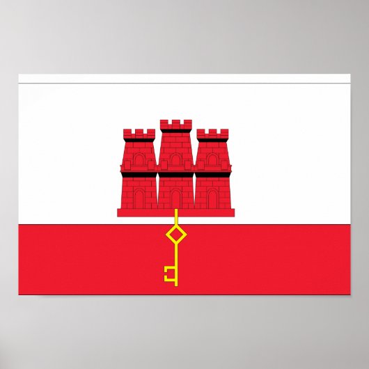 Gibraltar-vlag Poster (Voorkant)