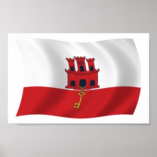 Gibraltar Vlag Poster Print (Voorkant)