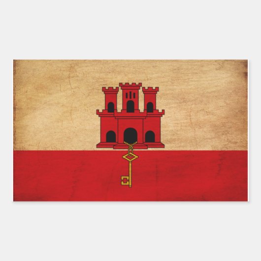 Gibraltar-vlag Rechthoekige Sticker (Voorkant)