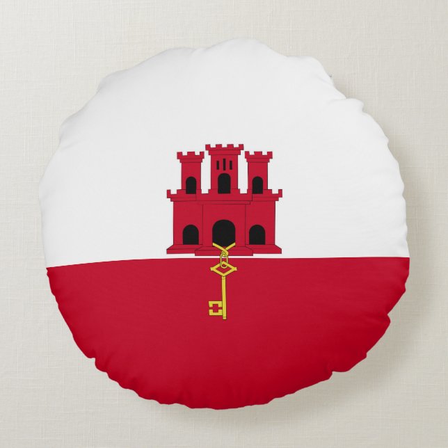 Gibraltar vlag rond kussen (Achterkant)