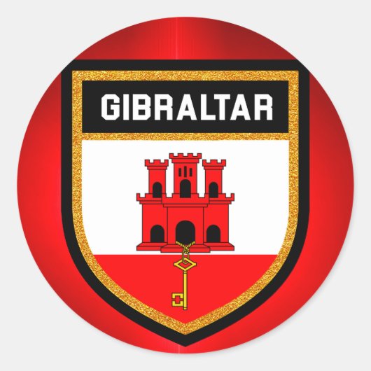 Gibraltar-vlag Ronde Sticker (Voorkant)