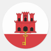 Gibraltar-vlag Ronde Sticker (Voorkant)