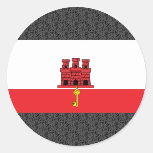 Gibraltar-vlag Ronde Sticker (Voorkant)