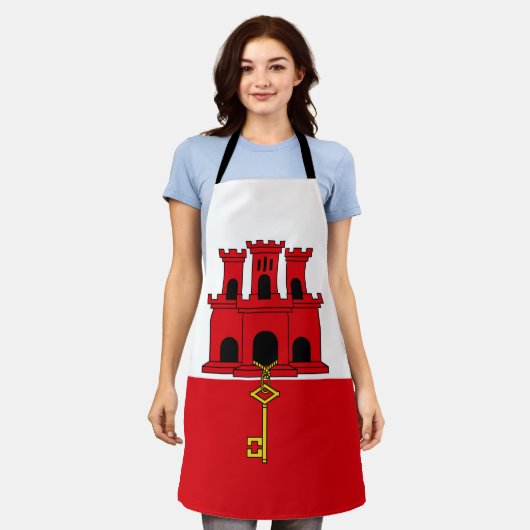 Gibraltar-vlag Schort (Gedragen)