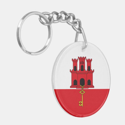 Gibraltar-vlag Sleutelhanger (Voorkant Links)