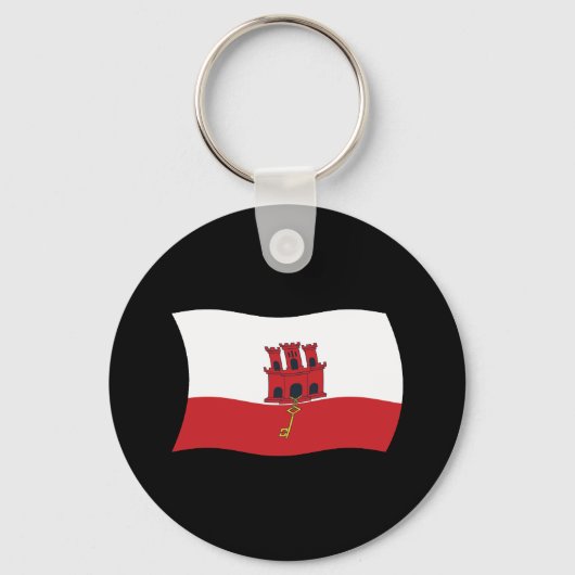Gibraltar Vlag Sleutelhanger (Voorkant)